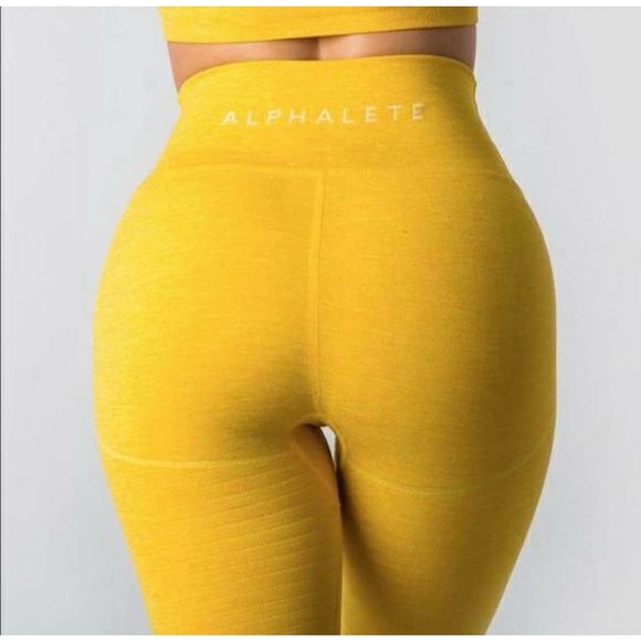 Alphalete Revival Leggings High Rise Yellow Size XS - Picture 5 of 10